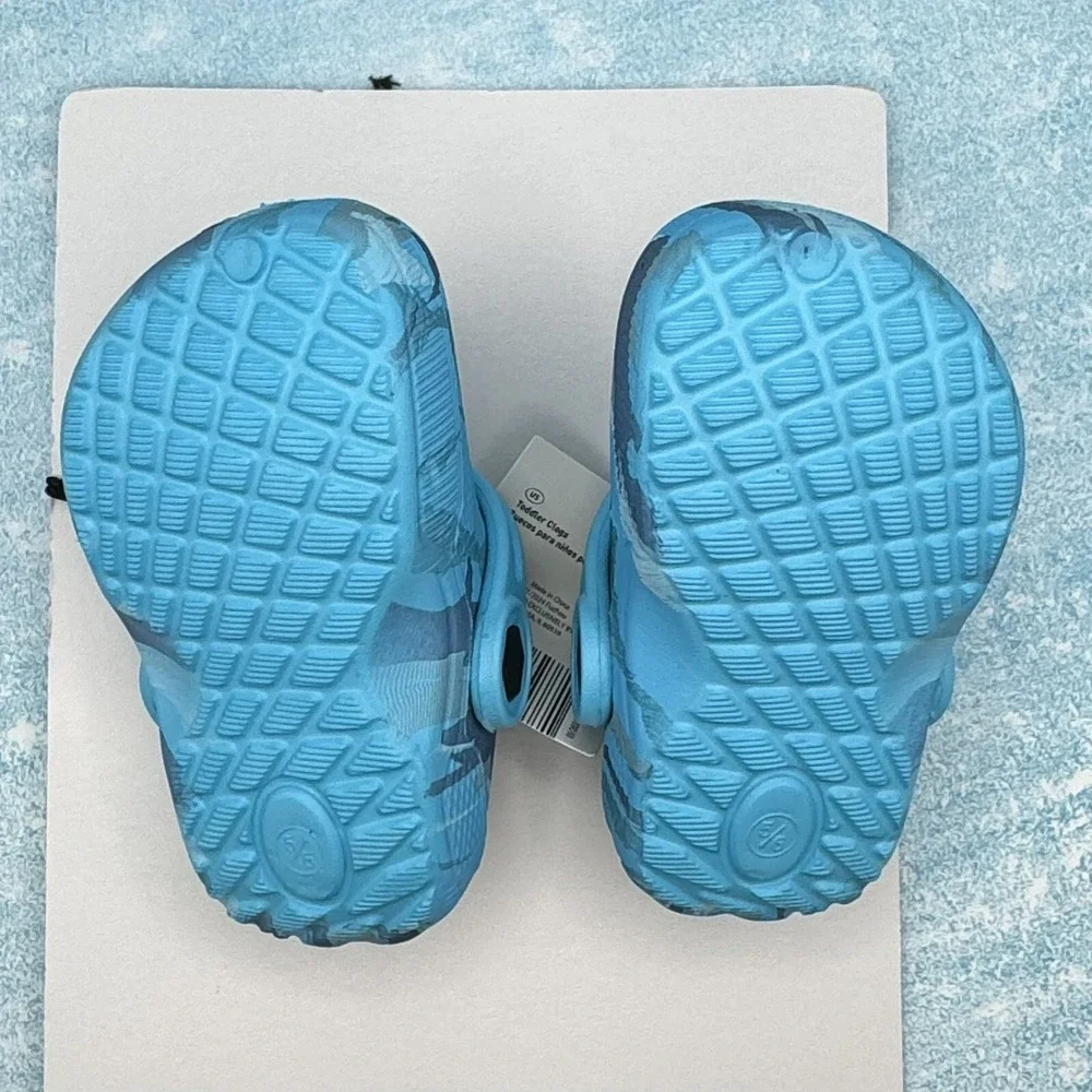 TODDLER Unisex 5/6-Blue Camo Summer Clogs Shoes- Beach/ Splash Pad/ Pool